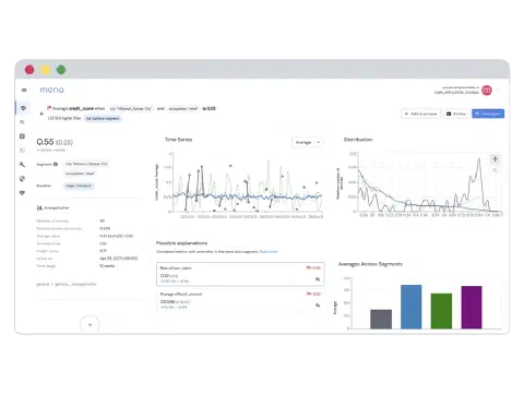 Model monitoring analysis by segmentation in Mona