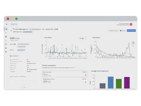 Model monitoring analysis by segmentation in Mona